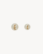 YSL SAINT LAURENT Cassandre Pearl Earrings In Metal | Saint Laurent Earrings (Gold)