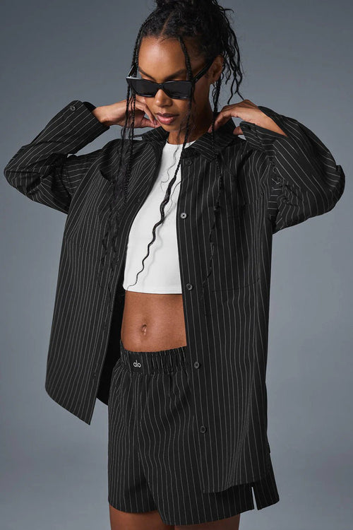 ALO YOGA Pinstripe Daylight Button Down Long Sleeve | 細條紋長袖襯衫 (多色) - LondonKelly 英國名牌代購