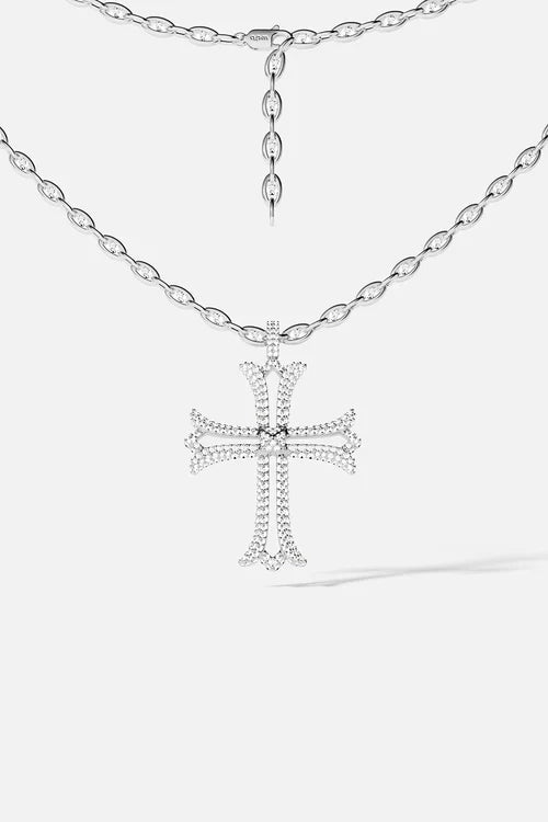 APM MONACO AC8233OX Cross Chain Necklace | 十字鏈條項鍊（銀色） - LondonKelly 英國名牌代購