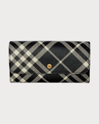 BURBERRY Check Continental Wallet Black/Calico | 博柏利 長銀包 (黑白色) - LONDONKELLY 英國名牌代購