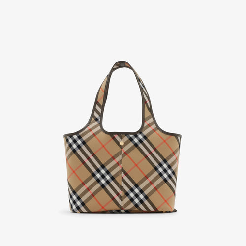 BURBERRY Small Check Tote Sand | 博柏利 手袋 (細碼/啡色) - LondonKelly 英國名牌代購