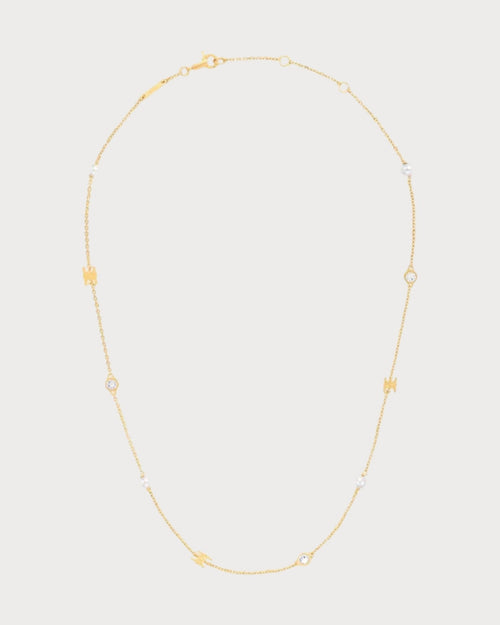 CELINE Les Perles Celine Necklace Resin Pearl & Brass(Gold) - LONDONKELLY 英國名牌代購