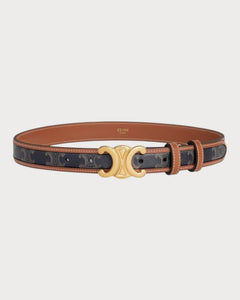 CELINE Medium 25MM Triomphe Belt in Triomphe Canvas | 賽琳 皮帶 (啡色) - LONDONKELLY 英國名牌代購