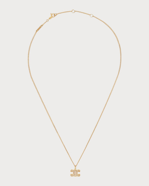 CELINE Triomphe Rhinestone Necklace Brass(2 Colors) - LONDONKELLY 英國名牌代購