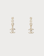 Chanel ABF862 CC Crystal Clip - on Earrings | 香奈兒 金色CC水晶夾式耳環 - LONDONKELLY 英國名牌代購