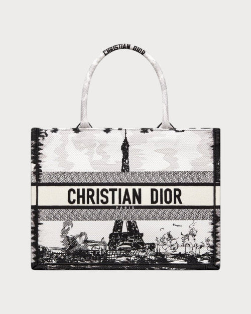 CHRISTIAN DIOR Dior Book Tote Paris Embroidery Oblique Embroidery Canvas(Medium/2 Colors) - LONDONKELLY 英國名牌代購