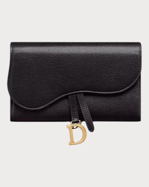 CHRISTIAN DIOR Saddle Slim Wallet | 迪奧 長銀包 (黑色) - LONDONKELLY 英國名牌代購