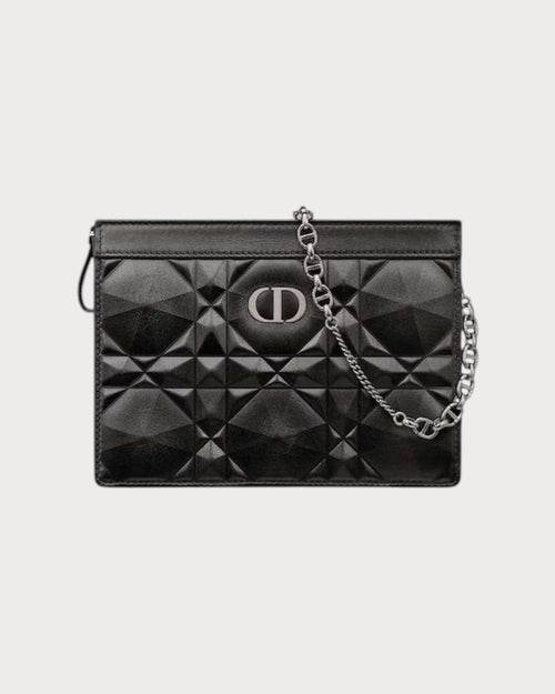 CHRISTIAN DIOR Caro Zipped Pouch With Chain | 迪奧 鏈帶小手袋 (黑色)
