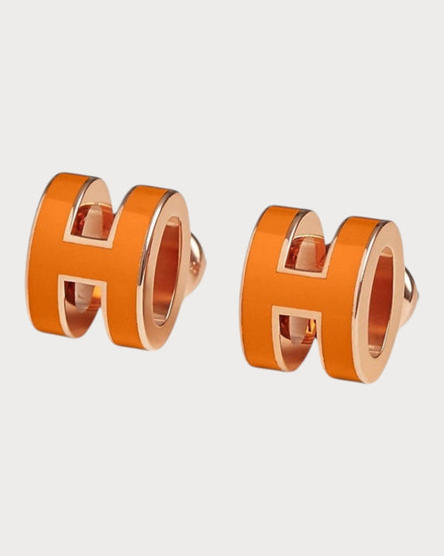 HERMES Rose Gold Mini Pop H Earrings | 愛馬仕 玫瑰金耳環 (迷你/多色) - LONDONKELLY 英國名牌代購