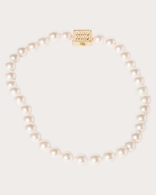MIU MIU Metal Necklace with Synthetic Pearls | 繆繆 珍珠頸鏈 (金色) - LONDONKELLY 英國名牌代購
