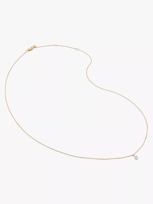 MONICA VINADER Marquise 14ct Yellow Gold And 0.016ct Lab - Grown Diamond Pendant Necklace | 頸鏈 (金色) - LondonKelly 英國名牌代購