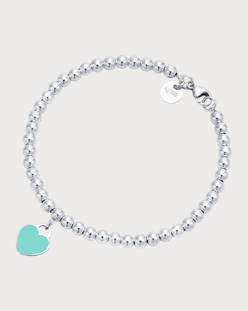 TIFFANY & CO. Return to Tiffany Blue Heart Tag Bead Bracelet in Silver | 蒂芙尼 手鏈 (銀色) - LONDONKELLY 英國名牌代購