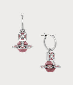 VIVIENNE WESTWOOD Capucine Light Rose Enamel Earrings | 西太后 耳環 (多色) - LONDONKELLY 英國名牌代購