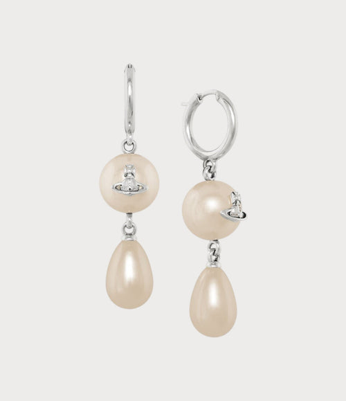 VIVIENNE WESTWOOD Martha Faux Pearl - Embellished Drop Earrings | 西太后 珍珠耳環 (銀色) - LONDONKELLY 英國名牌代購