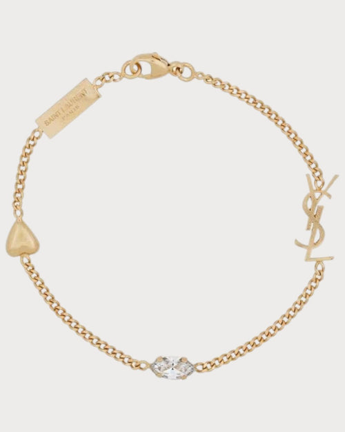 YSL SAINT LAURENT Cassandre Heart Charm Bracelet | 聖羅蘭 手鏈 (金色) - LONDONKELLY 英國名牌代購
