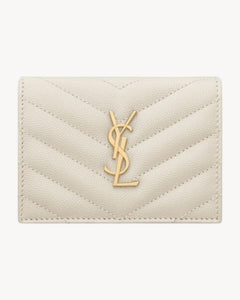 YSL SAINT LAURENT Cassandre Matelasse Flap Card Case In Grain Leather | 聖羅蘭 銀包 (多色) - LONDONKELLY 英國名牌代購