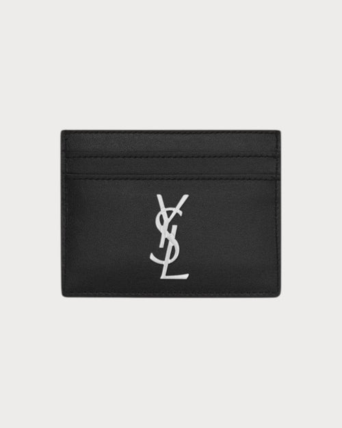 YSL SAINT LAURENT Men's Cassandre Card Case In Smooth Leather | 聖羅蘭 男仕卡套 (黑色) - LONDONKELLY 英國名牌代購