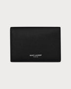 YSL SAINT LAURENT Men's Saint Laurent Paris Business Card Holder With Flap In Grain Leather | 聖羅蘭 男仕卡套銀包 (黑色) - LONDONKELLY 英國名牌代購